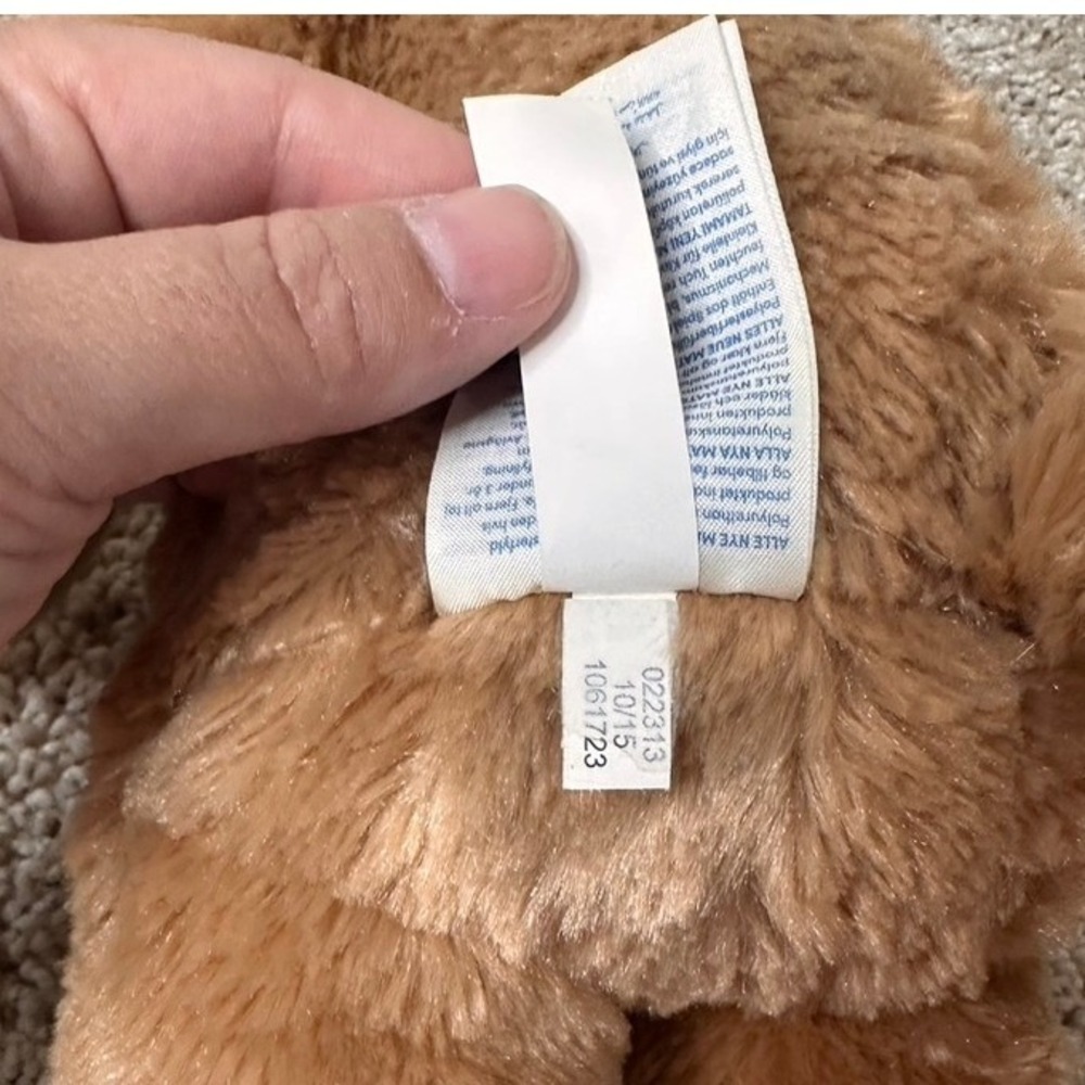 Build A Bear Workshop Brown Shaggy Plush Teddy Bear 2015 Signature Paw Patch - Picture 8 of 8